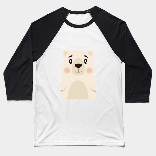 Polar Bear Nursery Illustration Baseball T-Shirt by gusstvaraonica